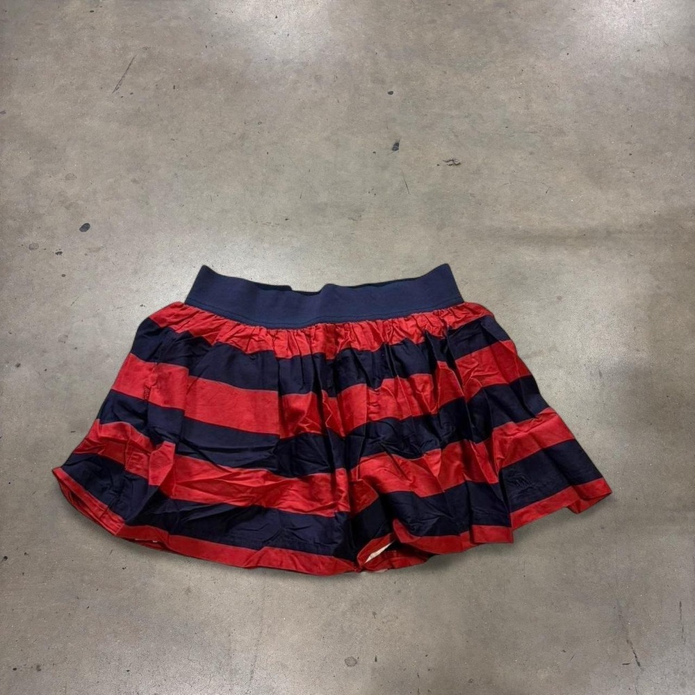 Abercrombie & Fitch Y2K Striped Blue Red Mini Skirt Womens Small Preppy Flared